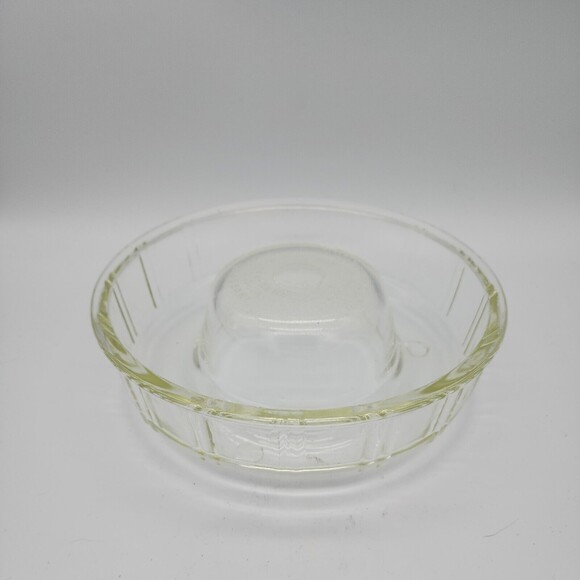 Baking Bundt Cake Pan Jello Mold Clear Glass Vintage McKee Queen Anne Glasbake - Picture 2 of 11